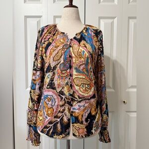 Sanctuary Multicolor Paisley Button Top